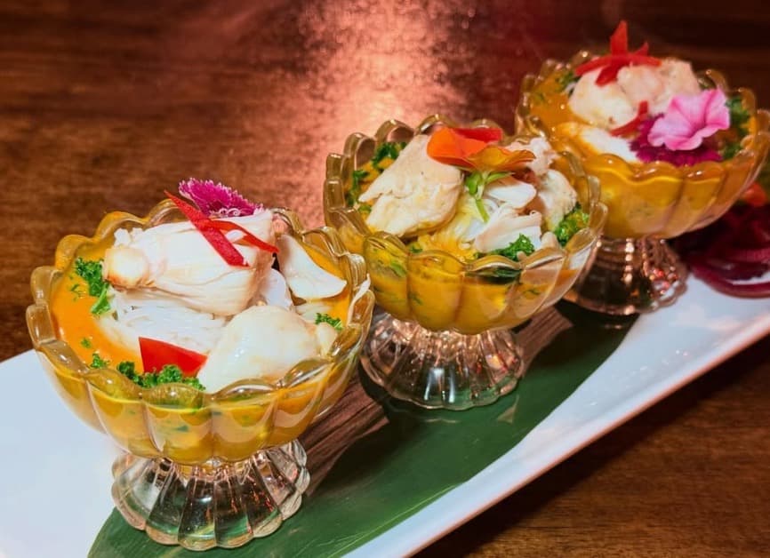 Crab salad in golden glass — Kruathai Atlanta