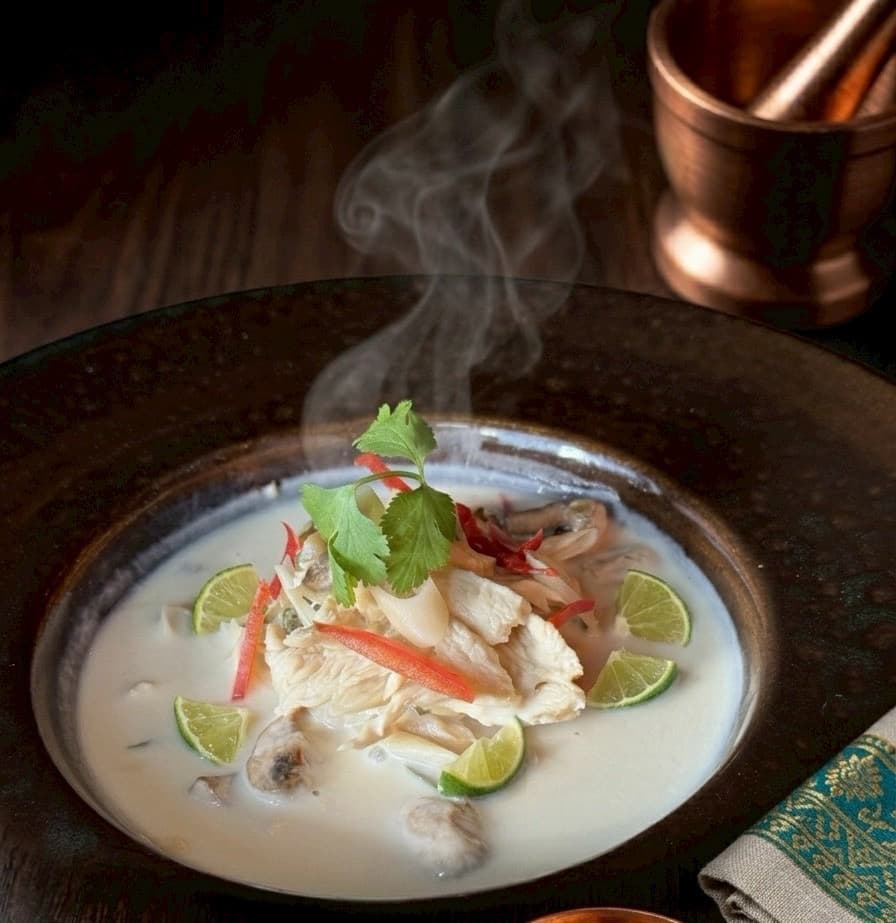 Tom Kha coconut soup with chicken — Kruathai Atlanta